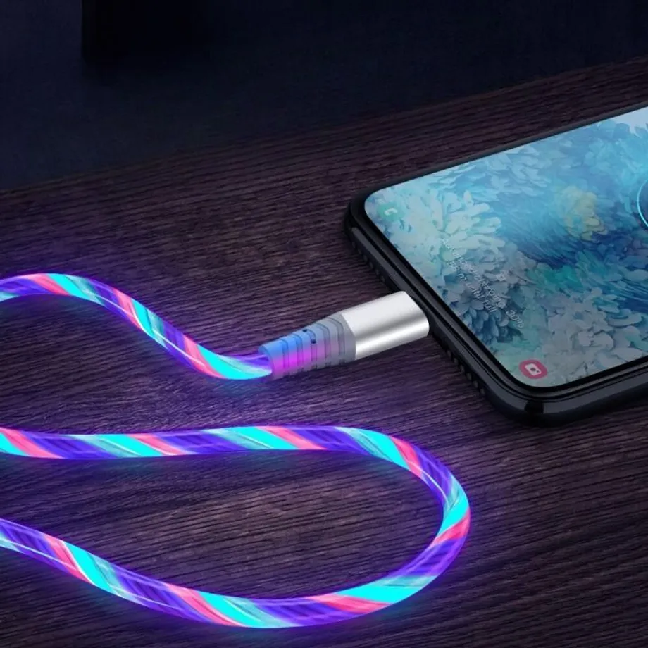 USB rychlo nabíječka s LED podsvícením - typ C