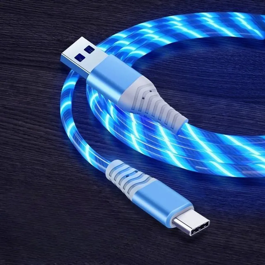 USB rychlo nabíječka s LED podsvícením - typ C