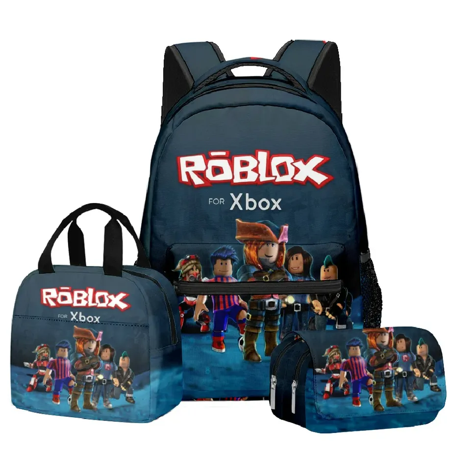 Stylový školní set pro děti - Batoh, penál, taška na svačinu v různých motivech Roblox