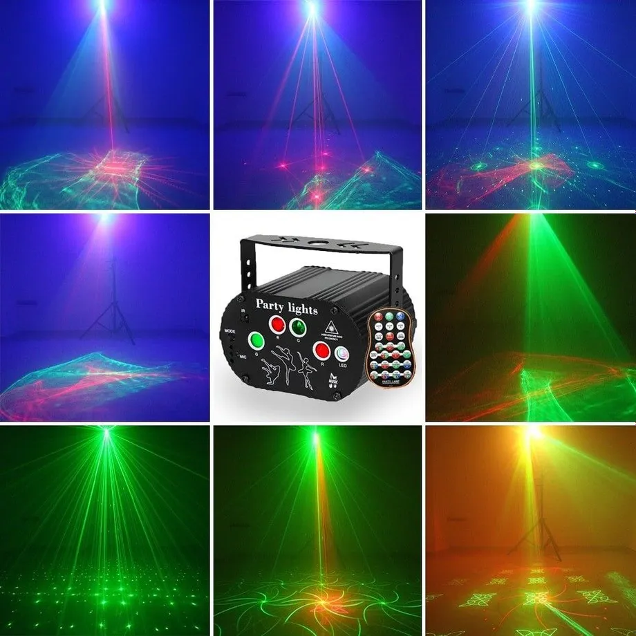 LED RGB laserové disco světlo