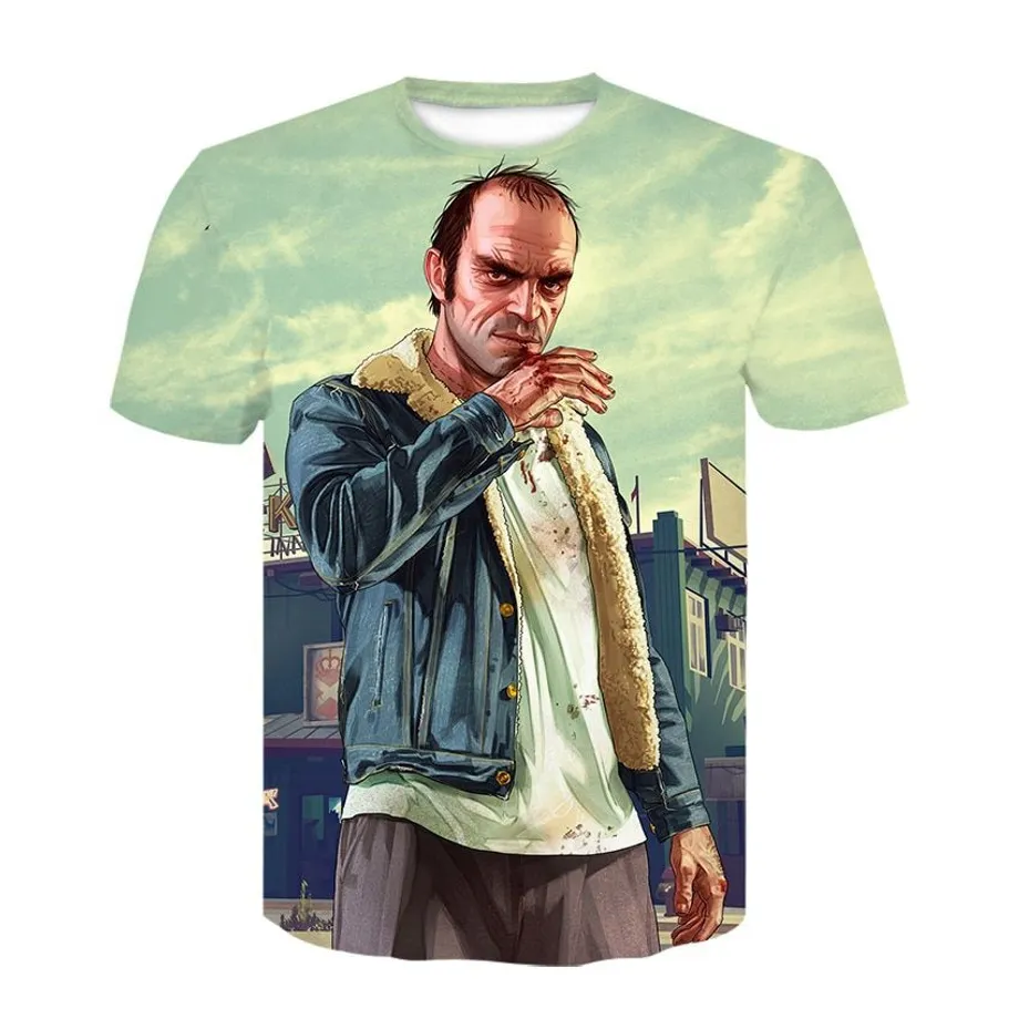 Pánské a chlapecké košile s otisky Grand Theft Auto 5 4XL DT-395