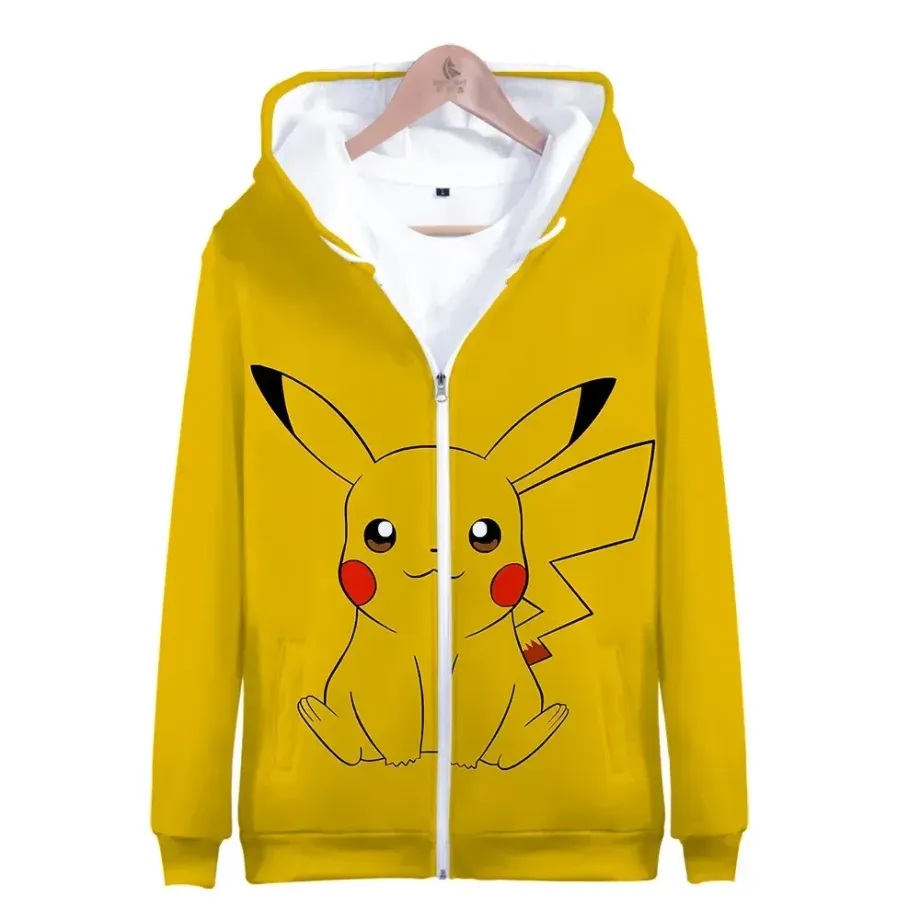 Luxusní unisex mikina se zapínáním na zip a potiskem oblíbených Pokémon