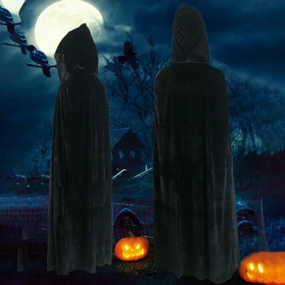 Krásný Halloweenský plášť s kapucí