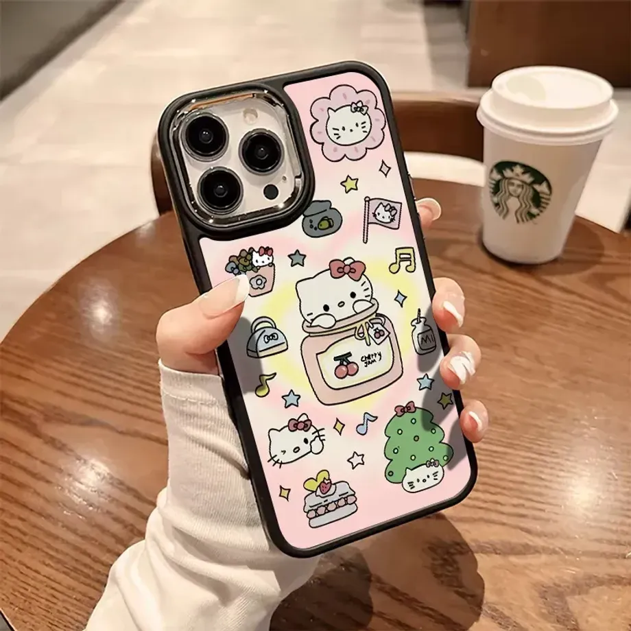 Ochranné pouzdro na telefon s Hello Kitty v designu Y2K - roztomilé pouzdro ze silikonu