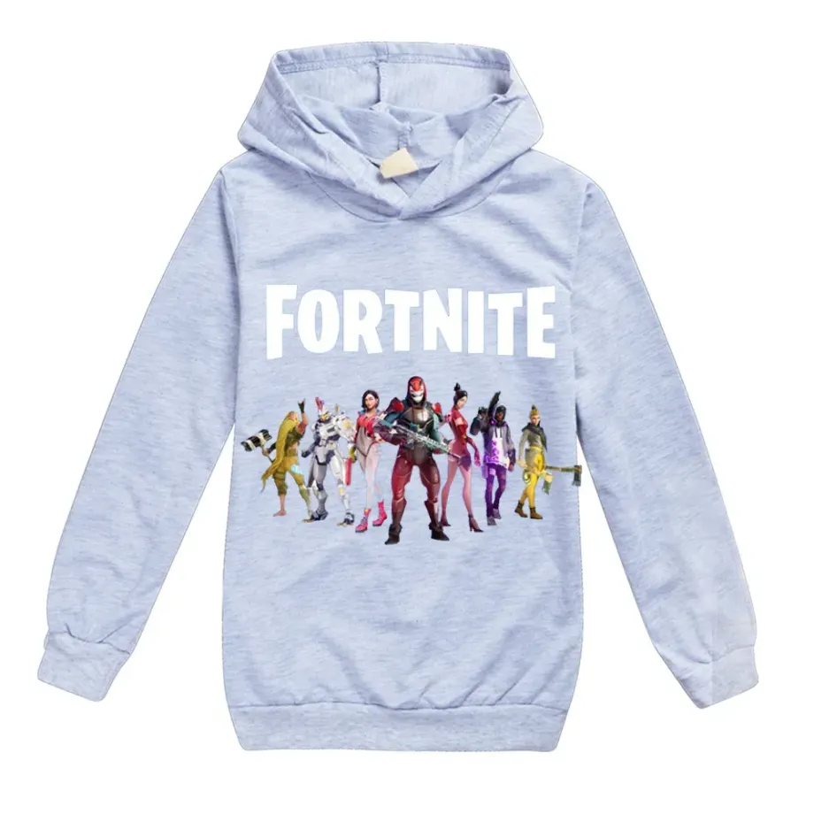 Dětská mikina s kapucí a potiskem oblíbených postav ze hry Fortnite - různé barvy