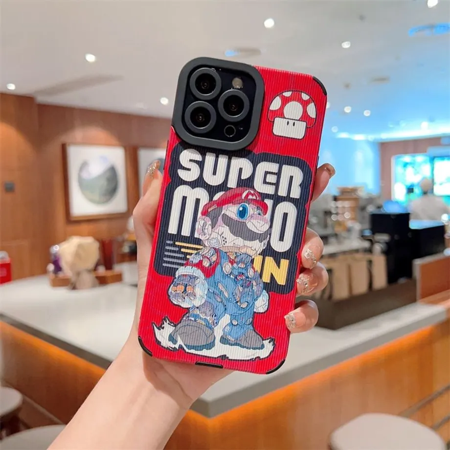 Trendy kryt na telefony iPhone s motivy animovaného Super Mario a jeho kamarádů