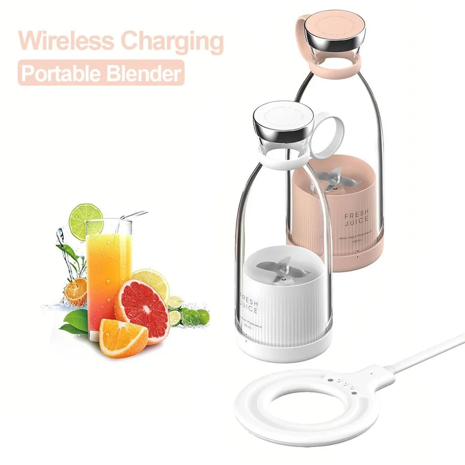 Přenosný mixér Smoothie Makers, Mini Jug Blenders, multifunkční osobní mixér s USB dobíjením, pro dětskou výživu, cestování, kancelář, domácnost, posilovnu bílý 350ml