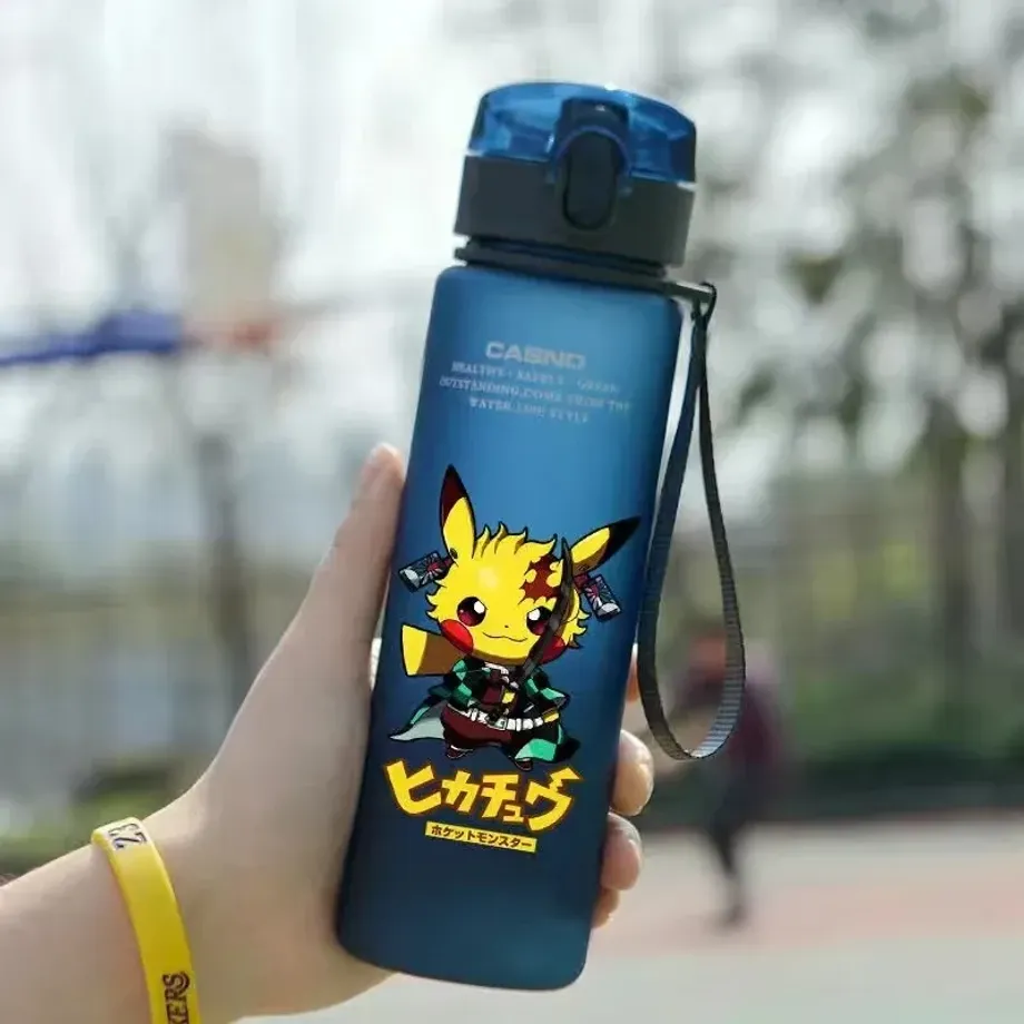 Dětská sportovní láhev na pití s roztomilými obrázky známých Pokémon postaviček