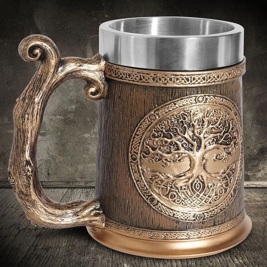 Viking Tree of Life Pivní džbánek z nerezové oceli