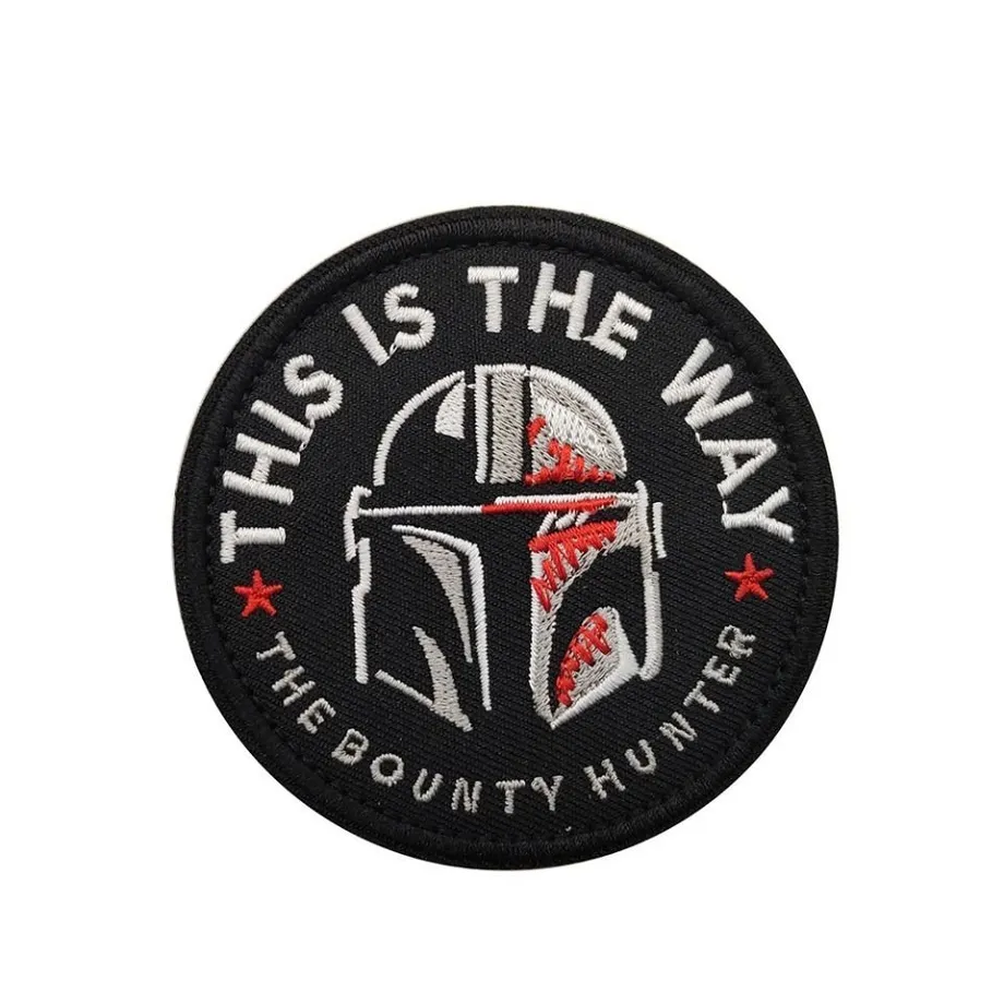 Trendy nažehlovací kulaté záplaty s motivy Star Wars Mandalorian