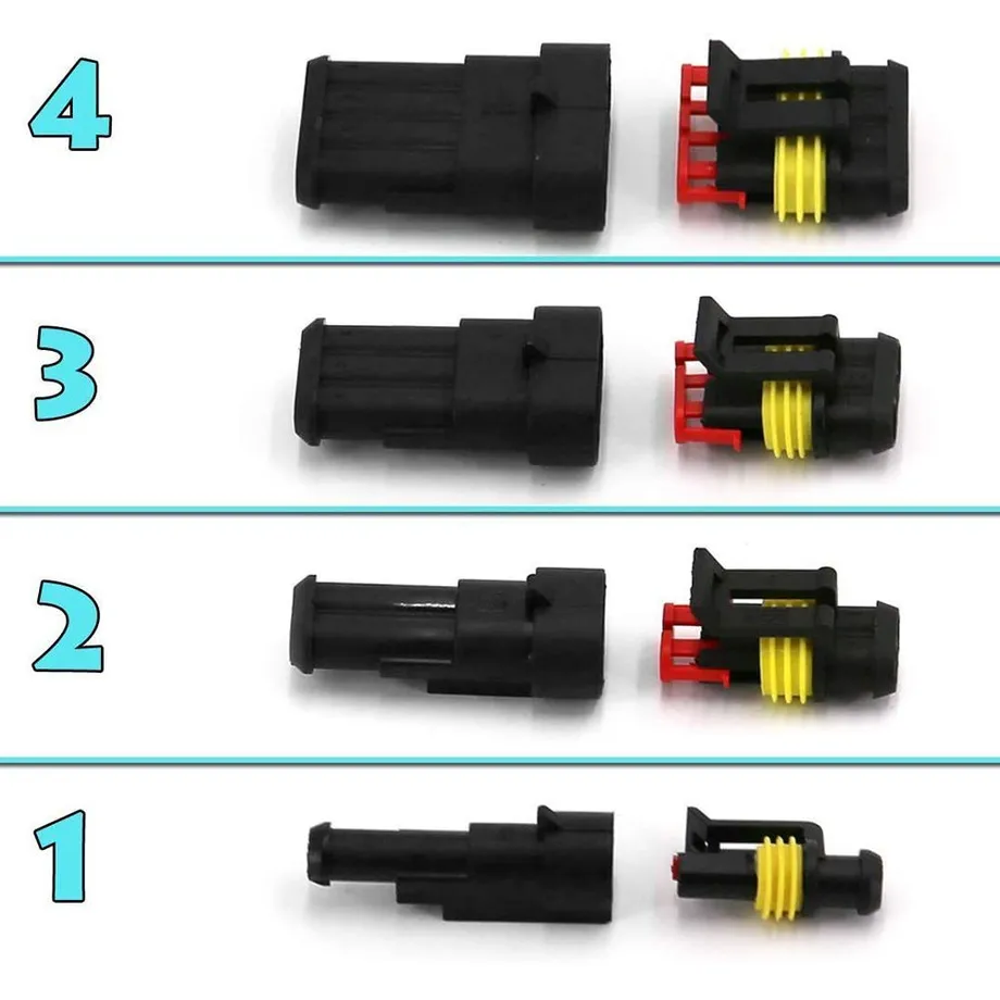 Voděodolné konektory Hid, 1/2/3/4pinové pro elektroinstalaci vozidel, konektor vodičů, kabeláž nákladních vozidel