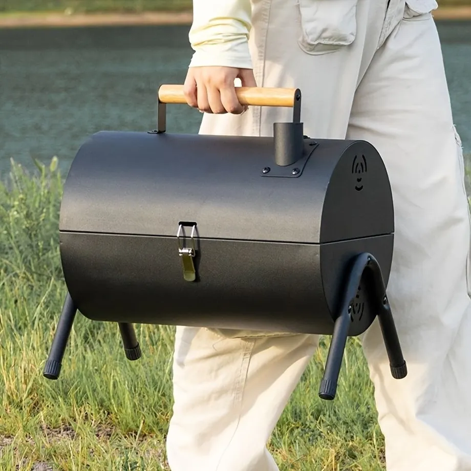 Prenosný mini gril na BBQ, venkovní gril na dřevěné uhlí, skládací gril na venkovní vaření