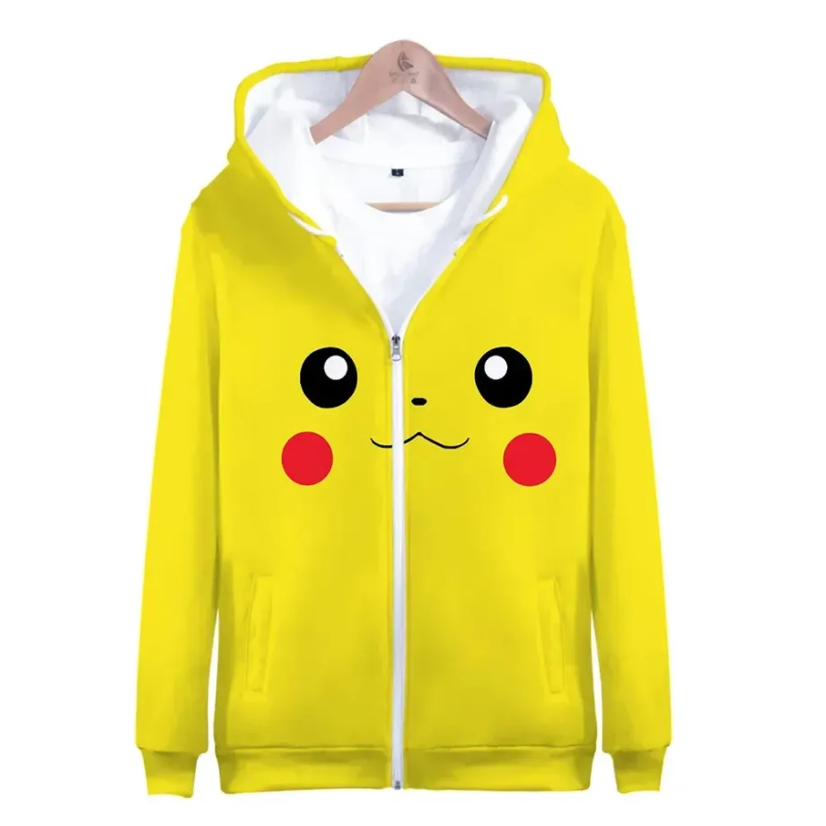 Luxusní unisex mikina se zapínáním na zip a potiskem oblíbených Pokémon