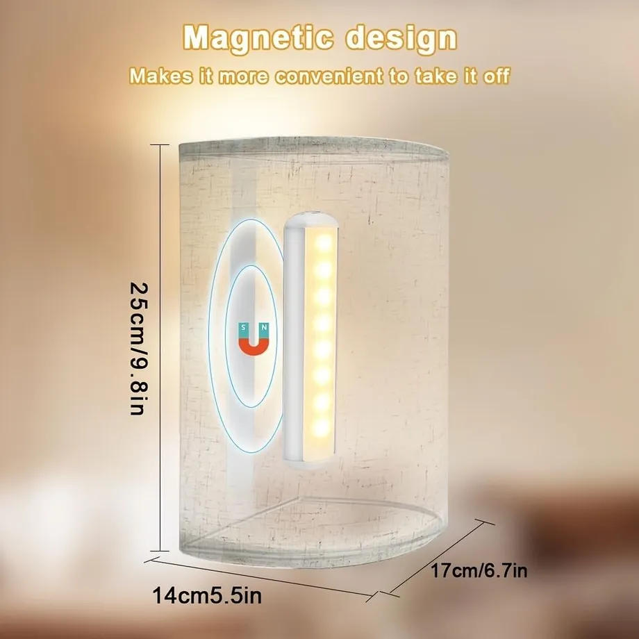 Bezdrátové nástěnné svítidlo s nabíjecí baterií, 16 RGB barev, 3 teplé bílé barvy, stmívatelné, časovač, 2 dálkové ovladače, látkové stínidlo - pro stylový domov