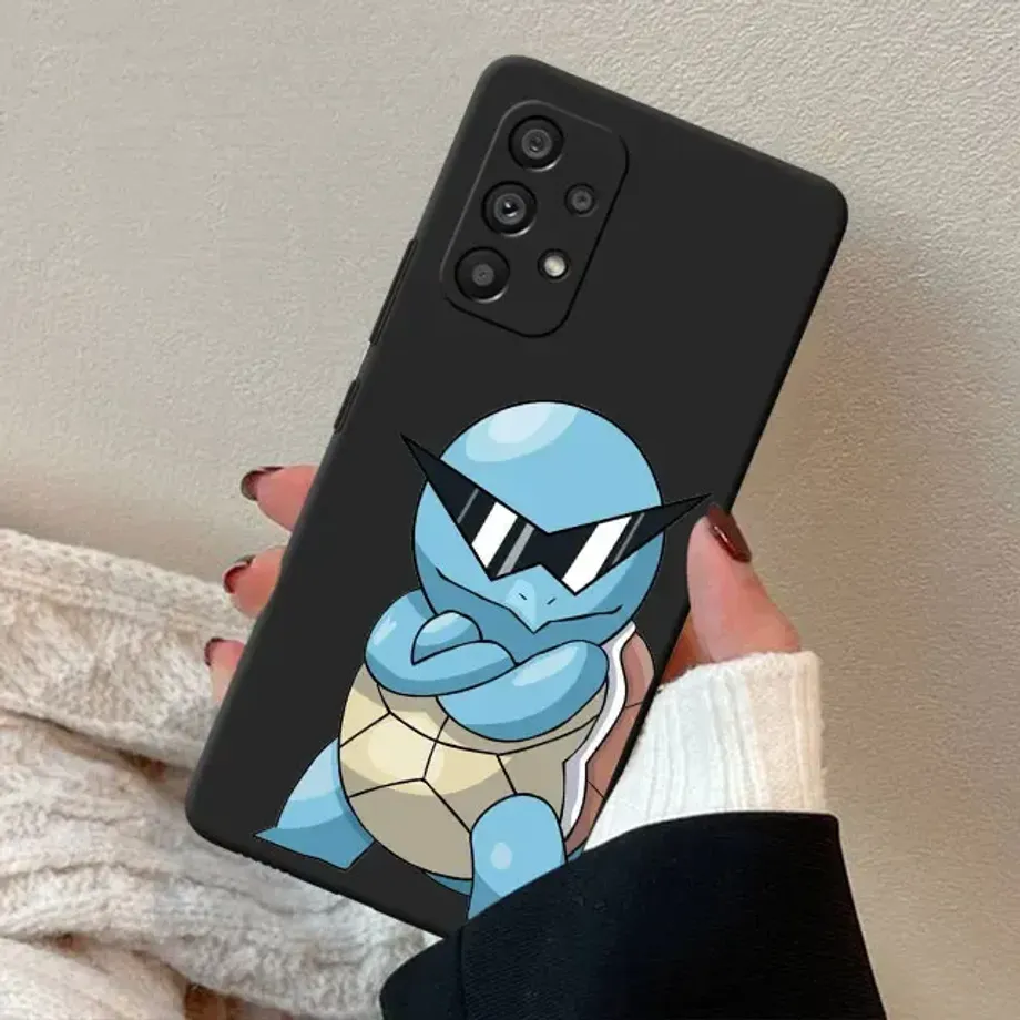 Trendy silikonový černý kryt s motivy oblíbených Pokémon pro telefony Samsung