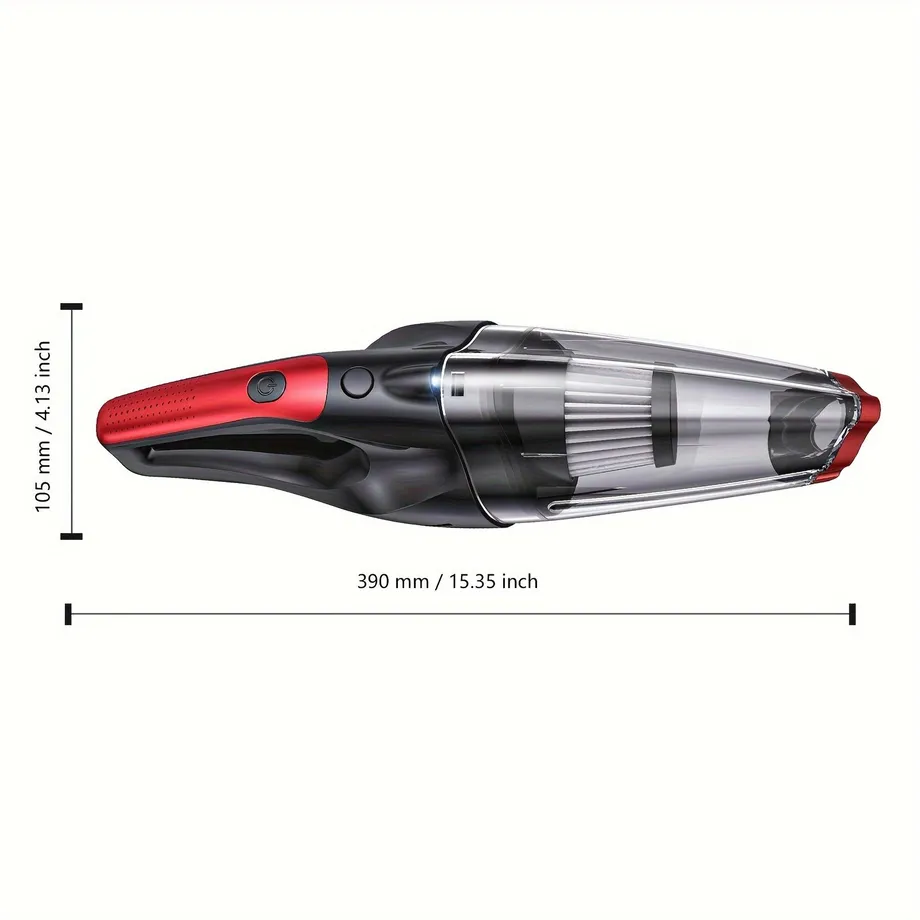 Ruční bezdrátový vysavač 7 kPa - Rychlé a snadné čištění pro domácnost, auto a chloupky domácích mazlíčků (červená)