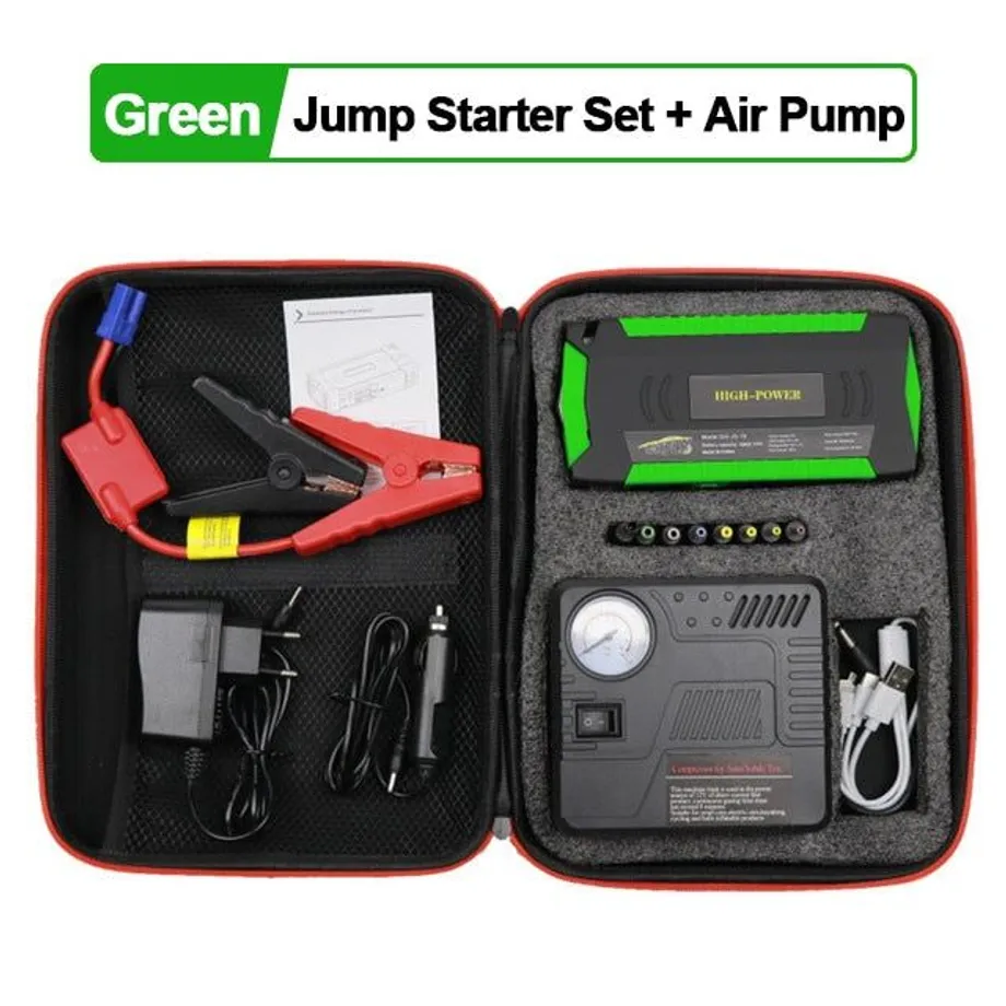 GKFLY Super Power Startovací zařízení 12V 600A Auto Jump Starter Vzduchové čerpadlo Kompresor pro benzín Diesel Autobaterie Booster