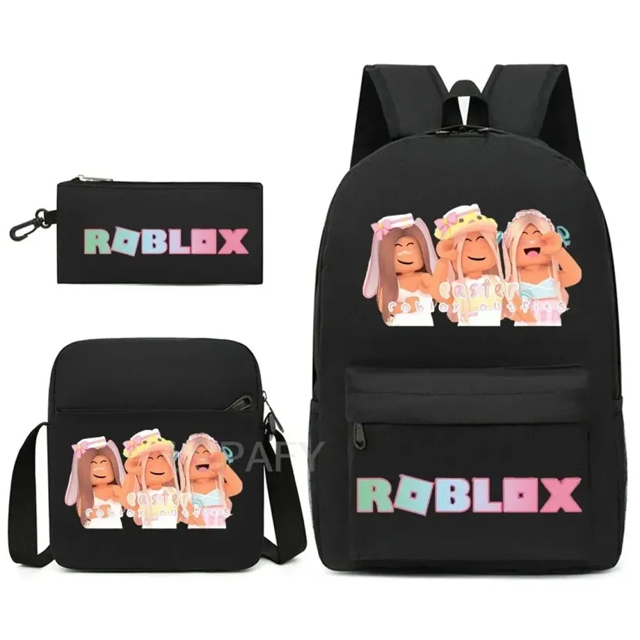 Stylový školní set pro děti - Batoh, penál, taška přes rameno v různých motivech Roblox