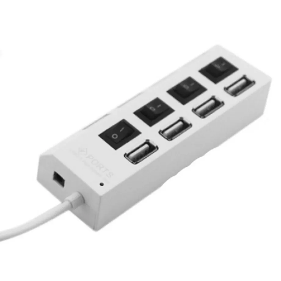 USB 4 portový HUB s vypínačem - 2 barvy