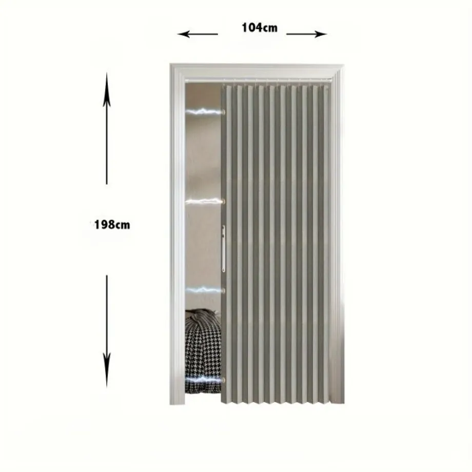 Magnetické termoizolační skládací dveřní závěsy a paraván pro soukromí - snadná instalace, odolné proti větru