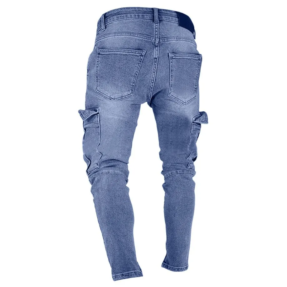 Pánské skinny džínové cargo pant