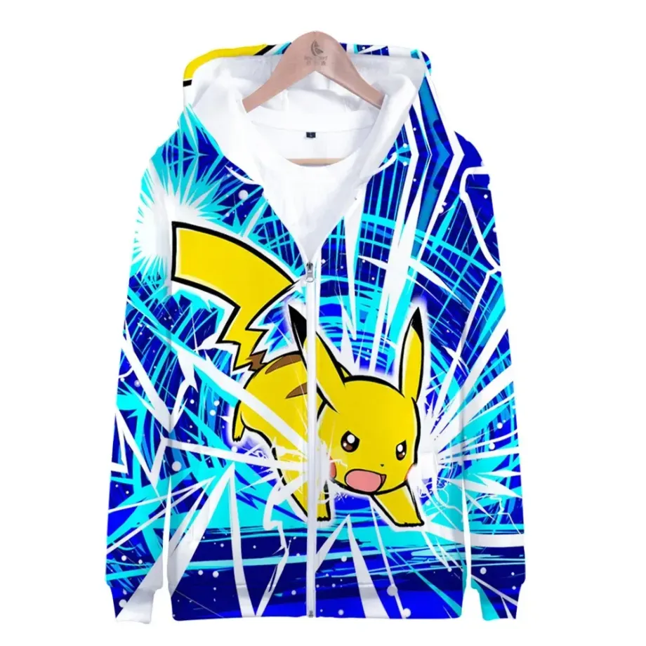 Luxusní unisex mikina se zapínáním na zip a potiskem oblíbených Pokémon