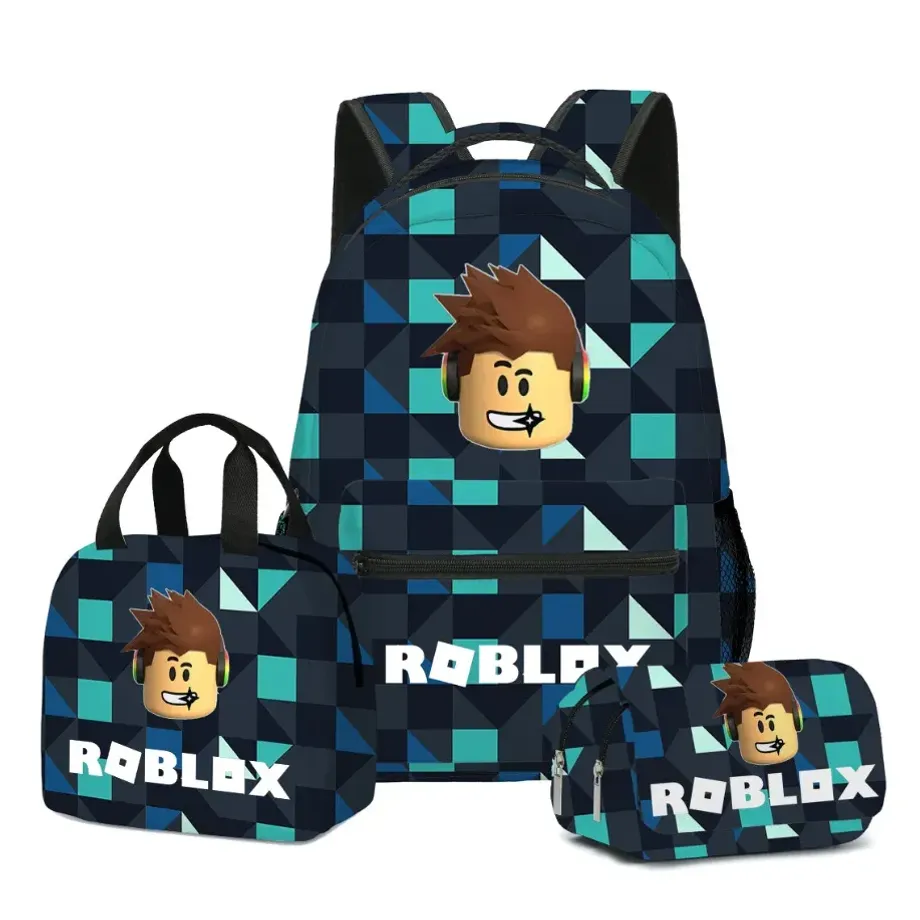 Stylový školní set pro děti - Batoh, penál, taška na svačinu v různých motivech Roblox