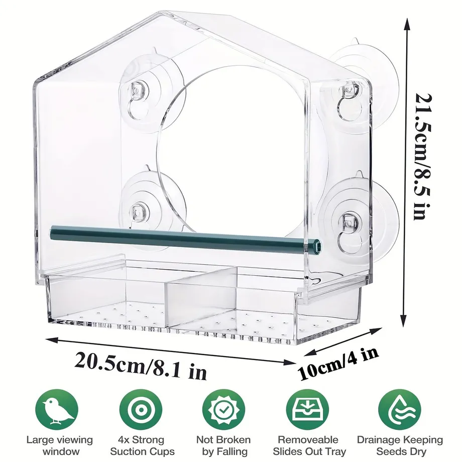 Ptactví přímo za oknem: Průhledný krmítko s vylepšeným přísavným úchytem