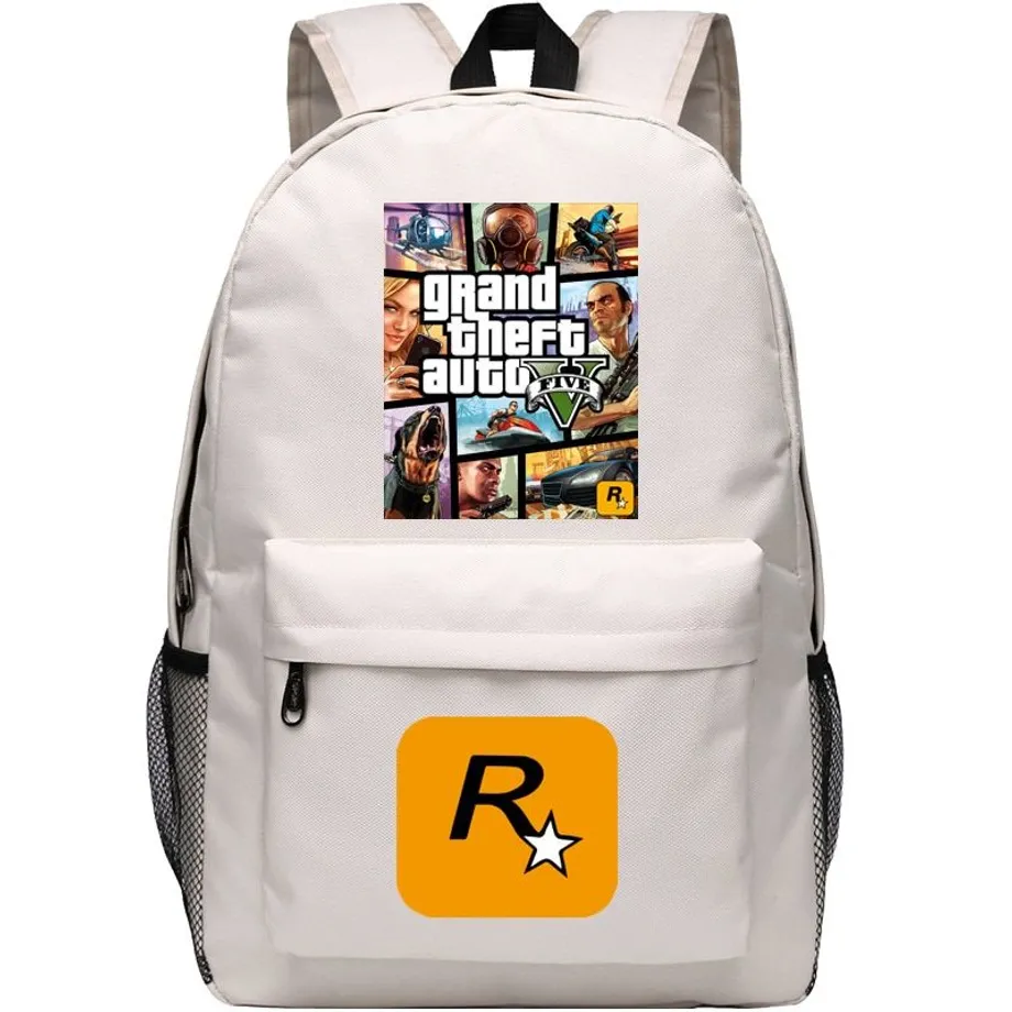 Plátěný batoh pro teenagery s motivy hry Grand Theft Auto 5