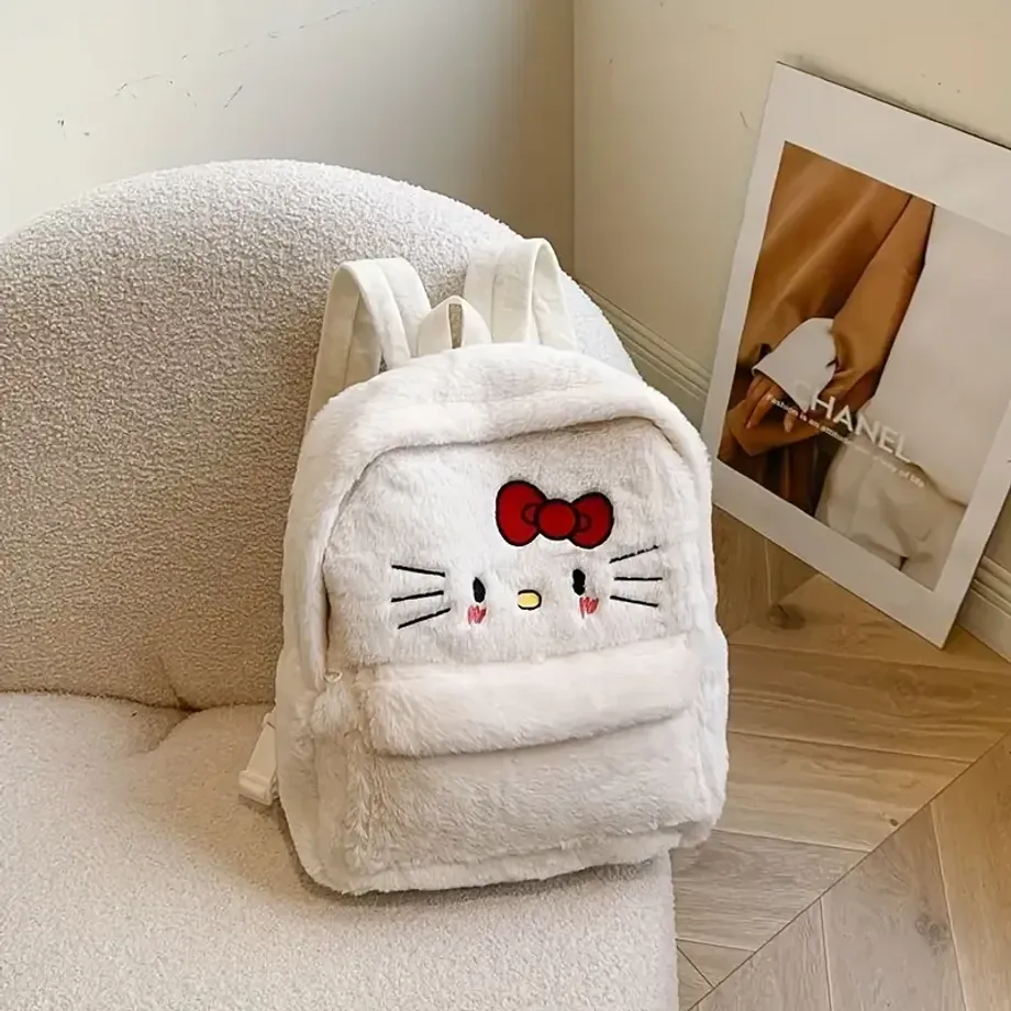 Elegantní plyšový batoh Sanrio Hello Kitty s motivem