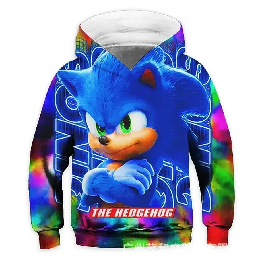 Dětská mikina s kapucí a 3D motivem Sonic