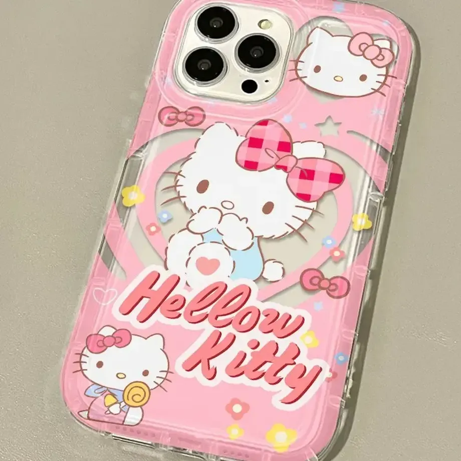 Ochranné pouzdro na telefon s Hello Kitty v designu Y2K - roztomilé pouzdro ze silikonu