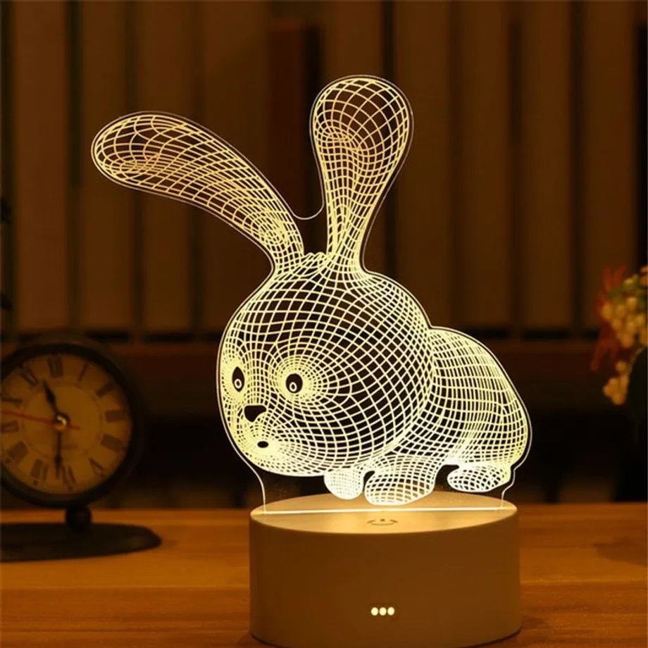 3D lampa s vánočními motivy - USB