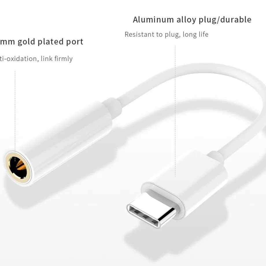 Adaptér pro sluchátka typ C 3,5 mm jack - 2 barvy