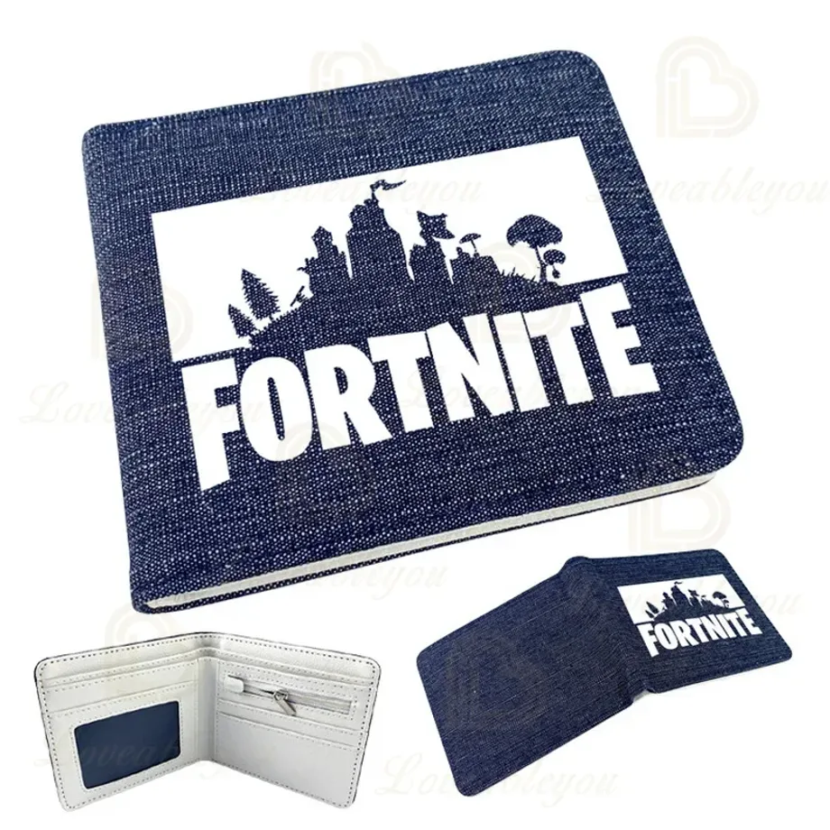 Dětská džínová peněženka s motivy oblíbené hry Fortnite