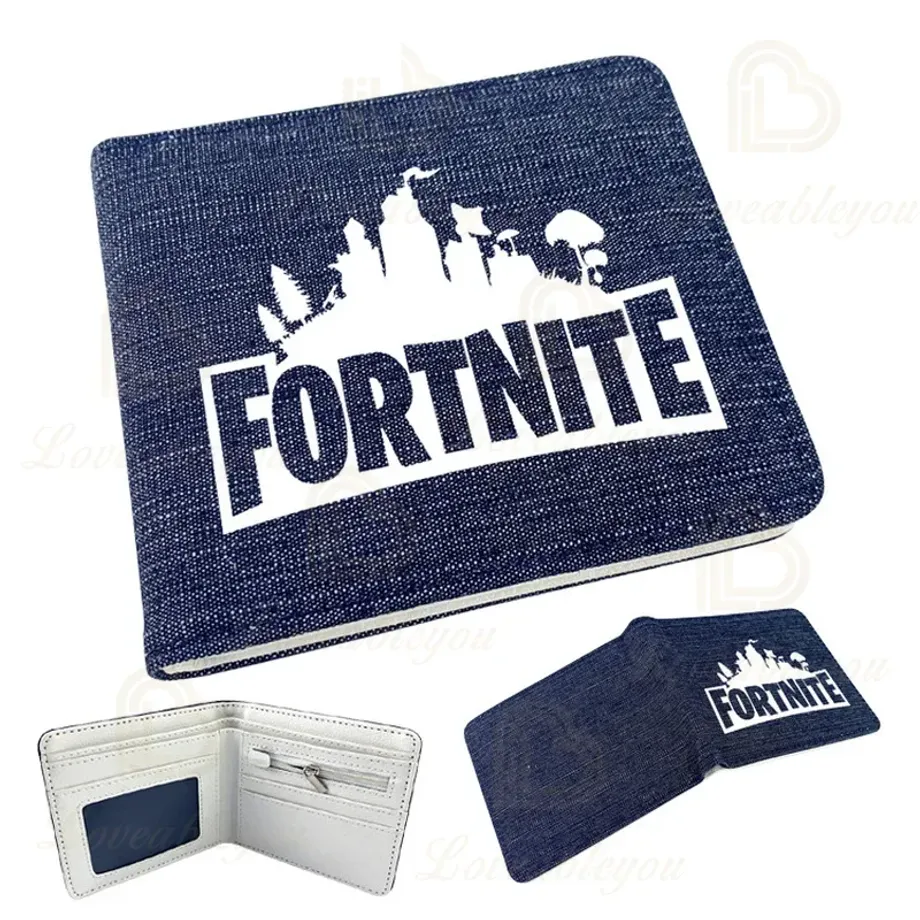 Dětská džínová peněženka s motivy oblíbené hry Fortnite