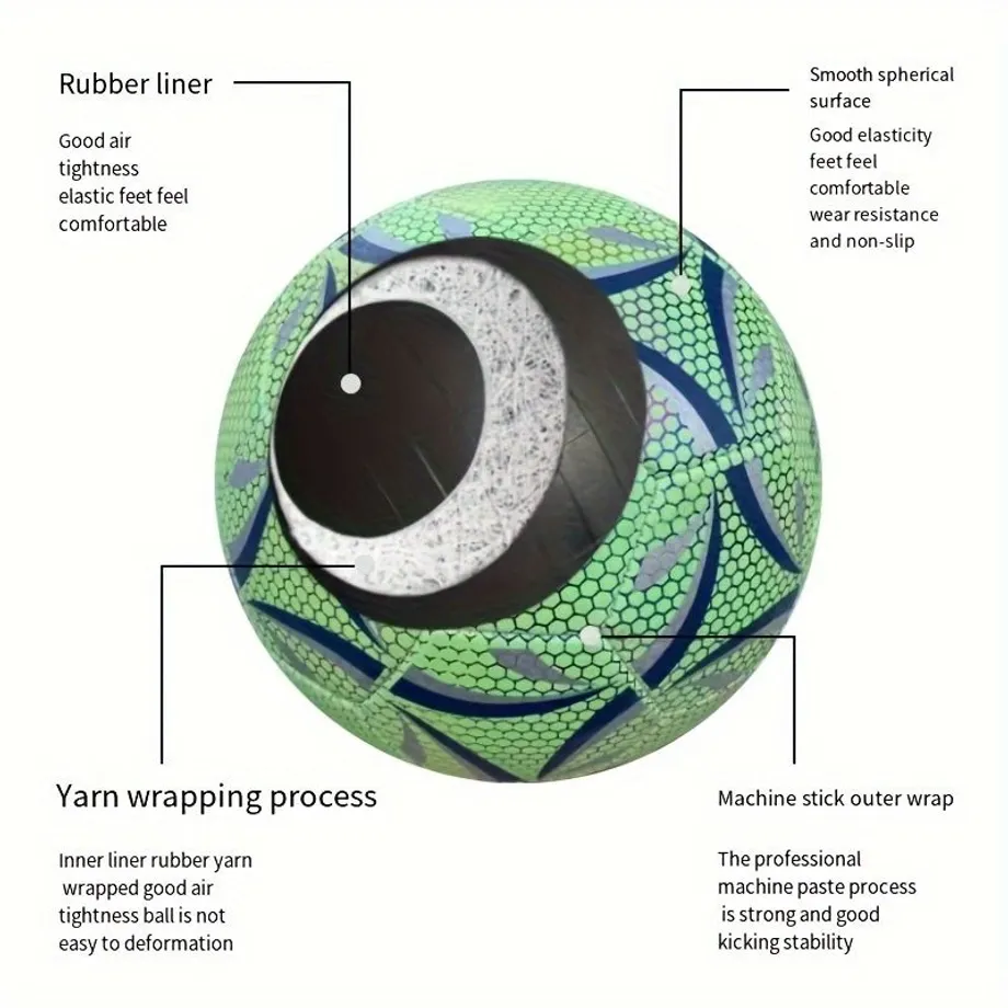 Fotbal Se Zeleným Leskem, Reflexní Fotbal Pro Noční Hry A Trénink, Dárky S Reflexními Hračkami (oficiální Sada Velikosti 5)