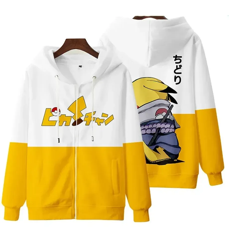 Luxusní unisex mikina se zapínáním na zip a potiskem oblíbených Pokémon