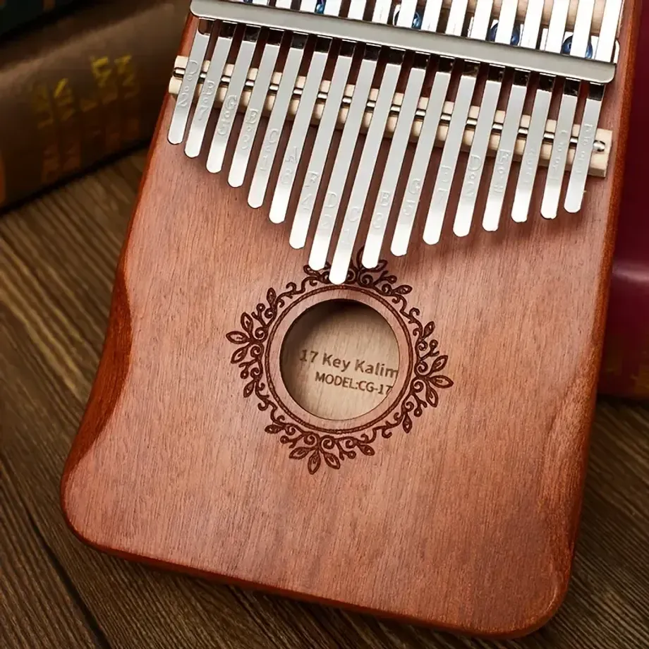 17 Klíčů Kalimba Thumb Piano, Ergonomické Přenosné Finger Piano, Retro Styl Mbira Finger Piano S Instrukcí Pro Studium A Ladícím Kladívkem, Hudební Dary Pro Dospělé Začátečníky Milovníky Hráče Profesionály