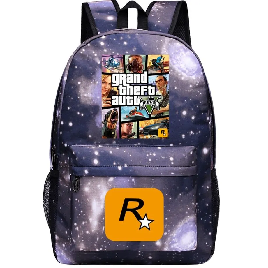 Plátěný batoh pro teenagery s motivy hry Grand Theft Auto 5