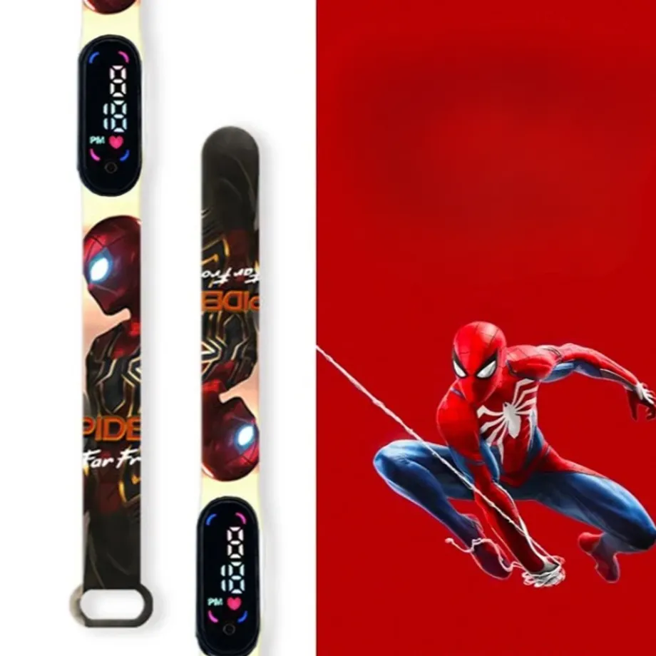 Stylové dětské digitální hodinky s krokoměrem a motivy oblíbeného Spider-man