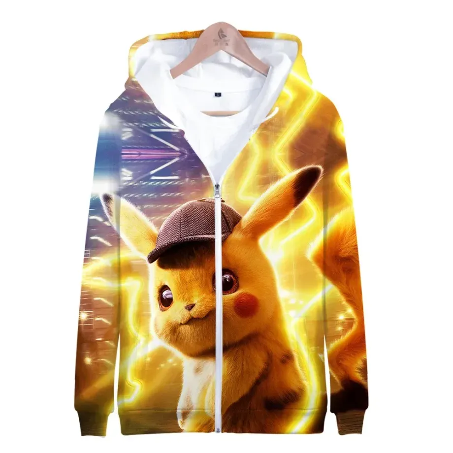 Luxusní unisex mikina se zapínáním na zip a potiskem oblíbených Pokémon