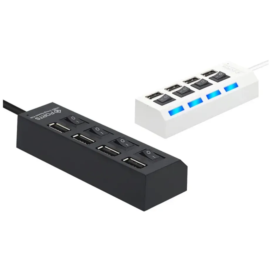 USB Hub 2.0 multiport s vysokou rychlostí a nezávislými vypínači