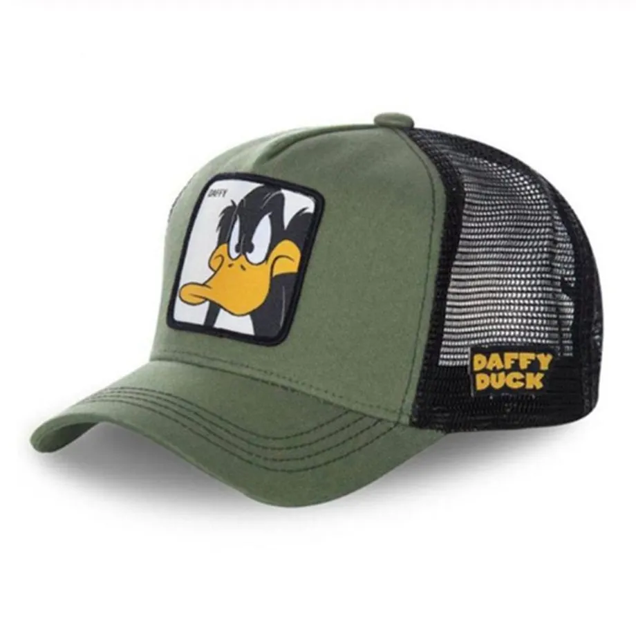 Unisex baseballová kšiltovka s motivy animovaných postaviček DUCK GREEN