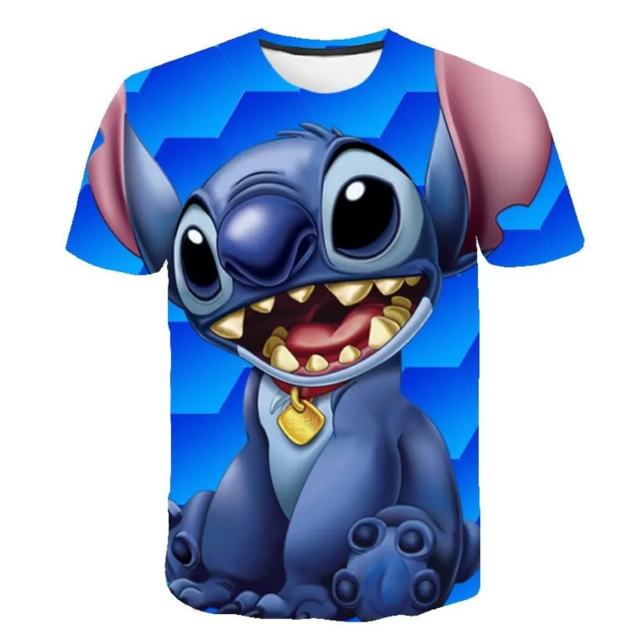 Dětské luxusní tričko s krátkým rukávem s potiskem oblíbené Disney postavy Stitch Jayceon