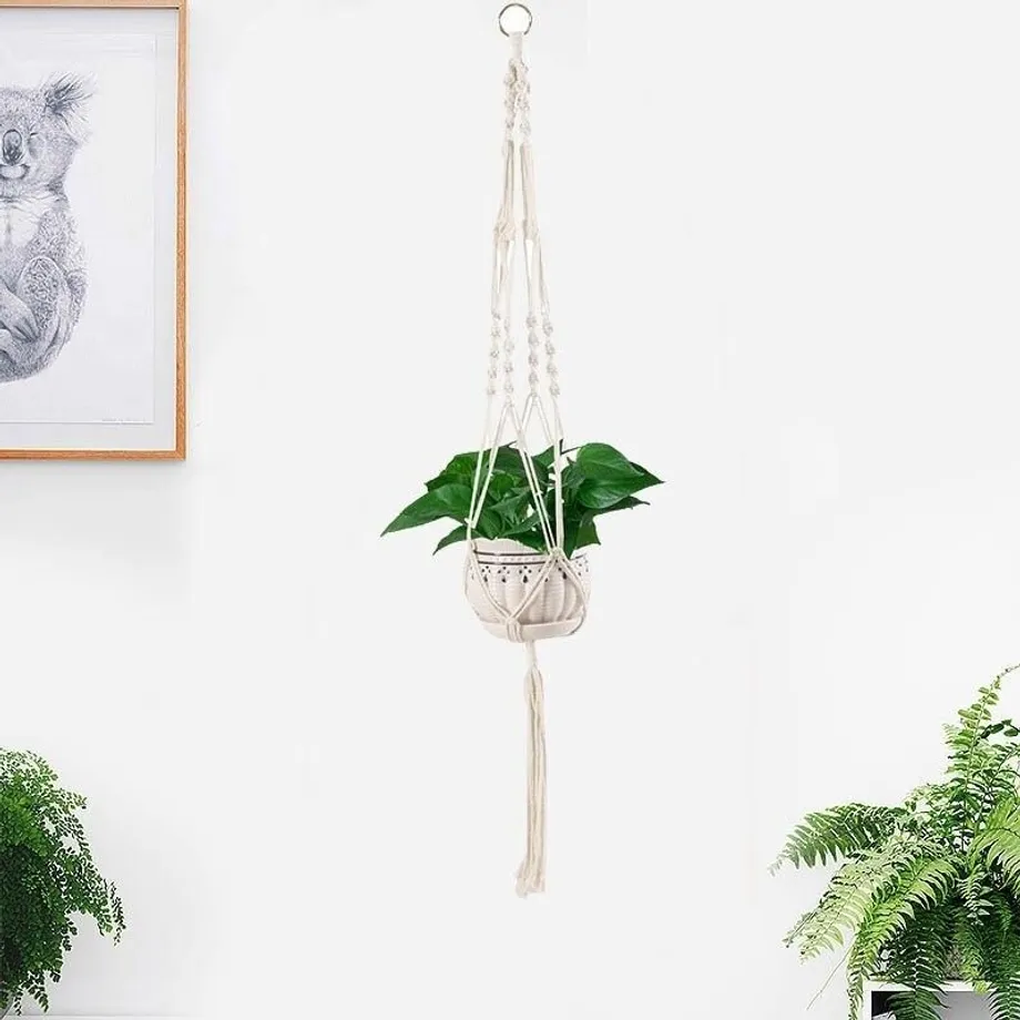 Macramé závě na květináč khaki Johnathon macrame-zaves-na-kvetinac-kremova