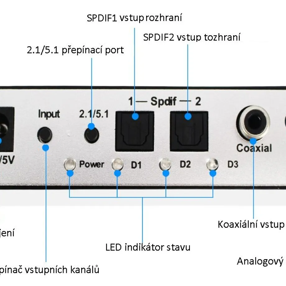 SPDIF koaxiální audio adaptér