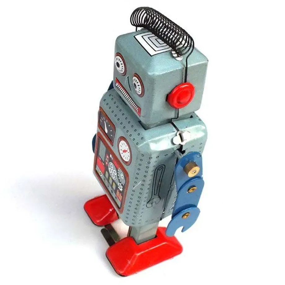 Retro plechový robot na klíček