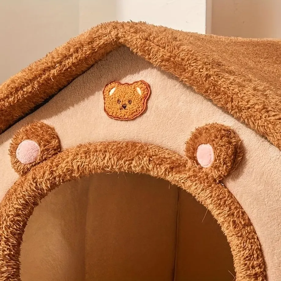 1pc Pet Bed House For Dogs, Removable And Washable Dog Kennel House, Winter Warm Dog Bed Soft And Comfortable Puppy Cave Nest