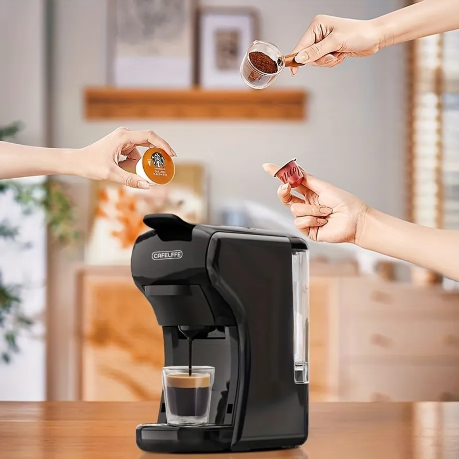 1ks Kapslový kávovar 19barový Espressovač na kapsle Nespresso, Dolce Gusto a mletou kávu